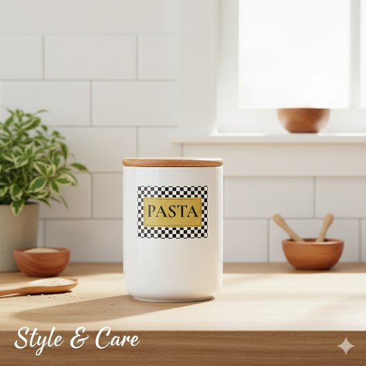 Persoonlijk Pasta Pot Etiket met Klassieke Stijl