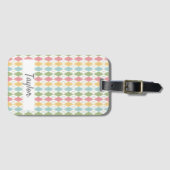 Persoonlijk Pastel Argyle Patroon Bagagelabel (Voorkant (horizontaal))
