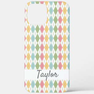 Persoonlijk Pastel Argyle Patroon Case-Mate iPhone Case