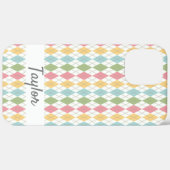 Persoonlijk Pastel Argyle Patroon Case-Mate iPhone Case (Achterkant (horizontaal))