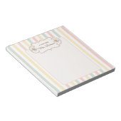 Persoonlijk Pastel Bloemmotief | Aangepaste Naam  Notitieblok (Schuin)