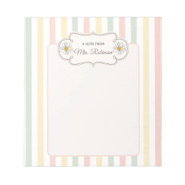 Persoonlijk Pastel Bloemmotief | Aangepaste Naam  Notitieblok