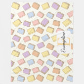 Persoonlijk Pastel Boek Aesthetisch Patroon Fleece Deken (Voorkant)