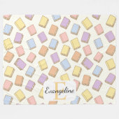 Persoonlijk Pastel Boek Aesthetisch Patroon Fleece Deken (Voorkant (Horizontaal))