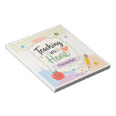Persoonlijk Pastel Gingham Onderwijs Met Hart Notitieblok (Schuin)