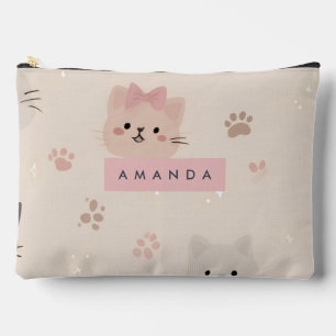 Persoonlijk Pastel Kawaii Kattengezicht Patroon Etui