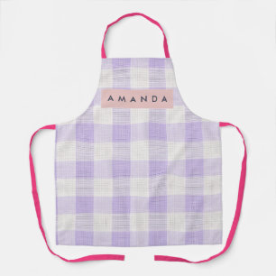 Persoonlijk Pastel Lavendel Gingham Rutgerpatroon Schort
