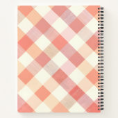 Persoonlijk Pastel Perzik Geruit Modern Notitieboek (Achterkant)