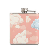 Persoonlijk Pastel Wolken Droomlandschap Heupfles (Achterkant)