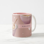 Persoonlijk Pastelkleurig Appel Kaneel Thee Patroo Tweekleurige Koffiemok (Voorkant rechts)