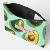 Persoonlijk Pastelkleurig Glitter Avocadontwerp Etui (Open)