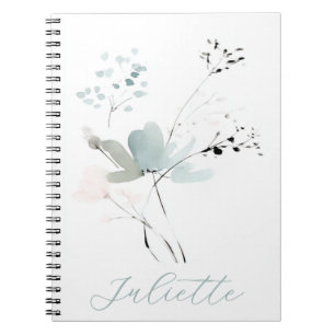 Persoonlijk Pastelkleurig Watercolor Bloemmotief Notitieboek