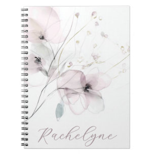 Persoonlijk Pastelkleurig Watercolor Bloemmotief Notitieboek