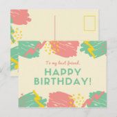 Persoonlijk - Pastelkleurige Kwaststreken Briefkaart (Voorkant / Achterkant)