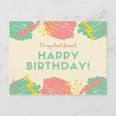 Persoonlijk - Pastelkleurige Kwaststreken Briefkaart (Voorkant)