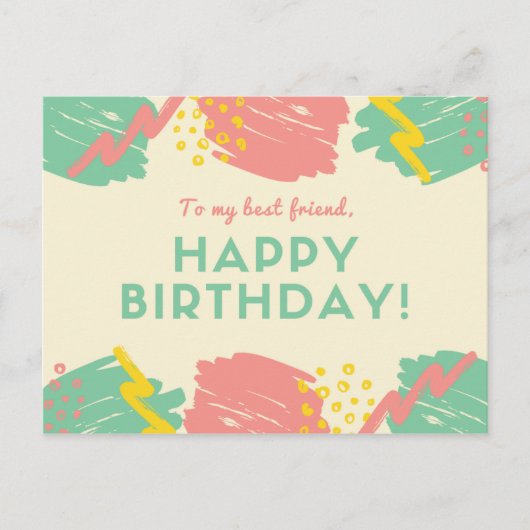 Persoonlijk - Pastelkleurige Kwaststreken Briefkaart (Voorkant)