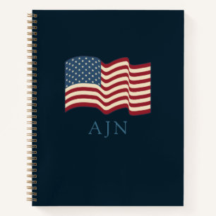 Persoonlijk patriottisch schetsboek met monogram  notitieboek