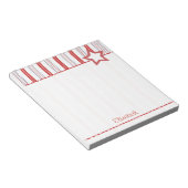 Persoonlijk: Patriottische rode witte en blauwe st Notitieblok (Schuin)