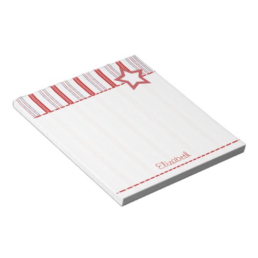 Persoonlijk: Patriottische rode witte en blauwe st Notitieblok (Schuin)