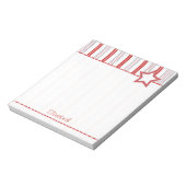 Persoonlijk: Patriottische rode witte en blauwe st Notitieblok (Linkerzijde)