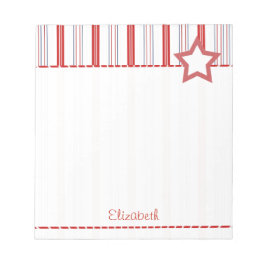 Persoonlijk: Patriottische rode witte en blauwe st Notitieblok