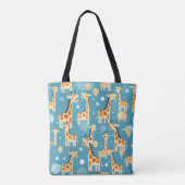 Persoonlijk patroon met cute giraffen tote bag (Achterkant)