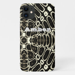 Persoonlijk patroon van bruine reptielenschubben Case-Mate iPhone case