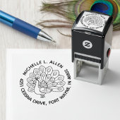 Persoonlijk Pauw Ronde Retouradres Zelfinktende Stempel