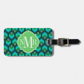 Persoonlijk Pauwveerpatroon met Monogram Bagagelabel (Voorkant horizontaal)