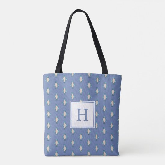 Persoonlijk penguin-monogram tote bag (Achterkant)