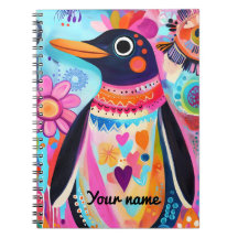 Persoonlijk Penguin Notitieboek: Kleurrijke Arctis