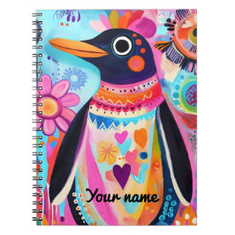 Persoonlijk Penguin Notitieboek: Kleurrijke Arctis Notitieboek