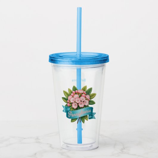 Persoonlijk Pennsylvania Staatsbloem Acryl Drinkbeker (Voorkant)