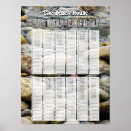 Persoonlijk Perpetual Beach Birthday Calendar Poster