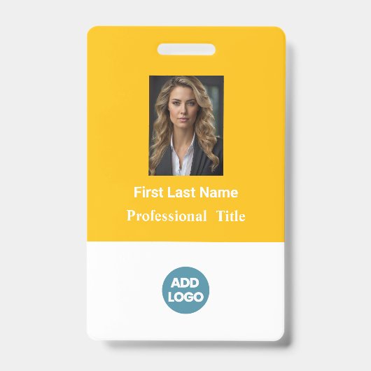 Persoonlijk personeels ID-badge - Naam, foto, logo Badge (Voorzijde)