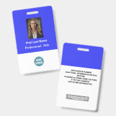 Persoonlijk personeels ID-badge - Naam, foto, logo Badge (Voor- en achterkant)