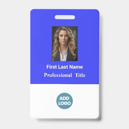 Persoonlijk personeels ID-badge - Naam, foto, logo Badge (Voorzijde)