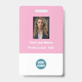 Persoonlijk personeels ID-badge - Naam, foto, logo Badge