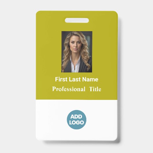 Persoonlijk personeels ID-badge - Naam, foto, logo Badge (Voorzijde)