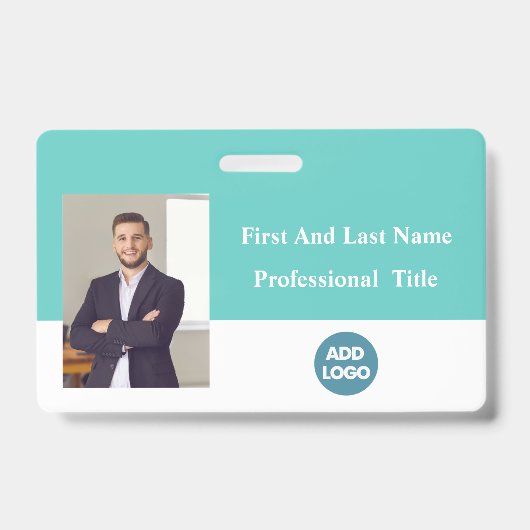 Persoonlijk personeels-ID-badge - Naam, foto, stre Badge (Voorzijde)