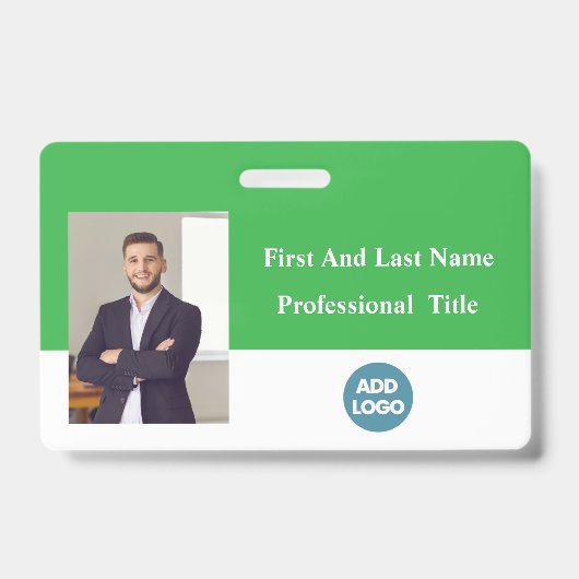 Persoonlijk personeels-ID-badge - Naam, foto, stre Badge (Voorzijde)