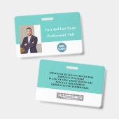 Persoonlijk personeels-ID-label - Naam, foto, stre Badge (Voor- en achterkant)