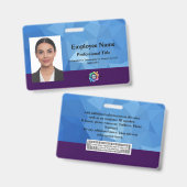 Persoonlijk personeelsbadge met foto, barcode, log badge (Voor- en achterkant)