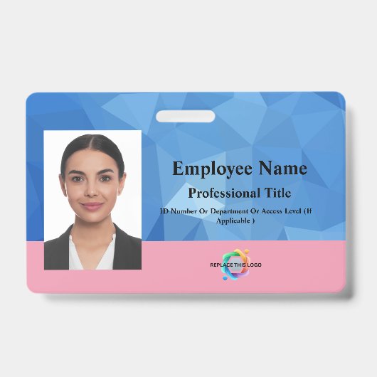 Persoonlijk Personeelsbadge met Foto, Barcode, Log Badge (Voorzijde)