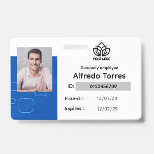 Persoonlijk personeelsbadge, naam foto, bedrijf, l badge