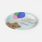 Persoonlijk, persoonlijk, jarig, Teddy beer Papieren Bordje (Gekanteld)