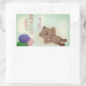 Persoonlijk, persoonlijk, jarig, Teddy beer Rechthoekige Sticker (Tas)