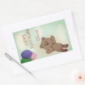 Persoonlijk, persoonlijk, jarig, Teddy beer Rechthoekige Sticker (Envelop)