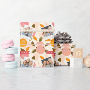 Persoonlijk Perzikpatroon Mooie Retro Zomer Cadeaupapier