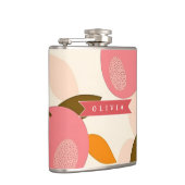 Persoonlijk Perzikpatroon Mooie Retro Zomer Heupfles (Rechts)